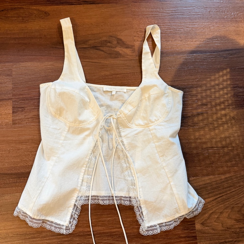 More to come white tie front top